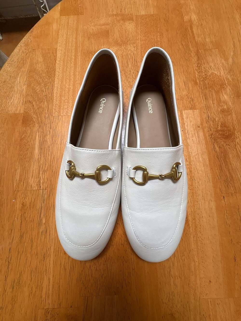 Quince Horsebit Loafers White Leather Slip On Shoes